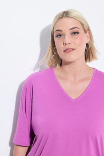 Plus size veliki brojevi Majica V izrez Basic za punije