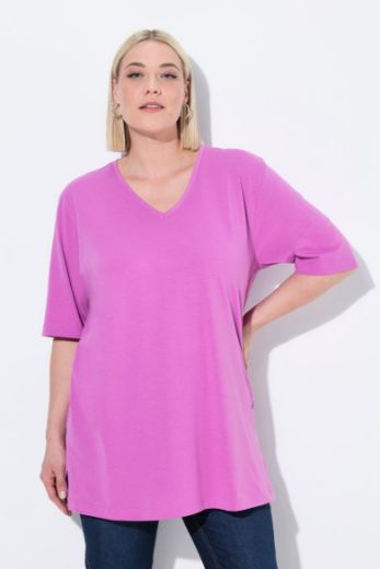 Plus size veliki brojevi Majica V izrez Basic za punije
