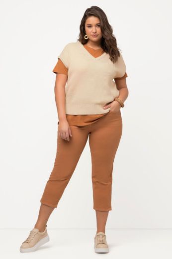 Plus size veliki brojevi Pulover kratkih rukava V ovratnika za punije