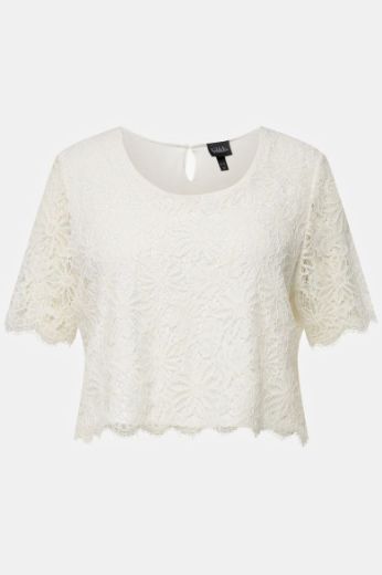 Plus size veliki brojevi Bluza kratkih rukava s čipkastim detaljima za punije