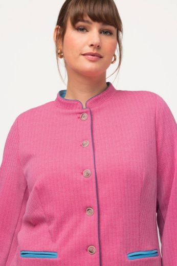 Plus size veliki brojevi Sako na kopčanje povišenog ovratnika za punije