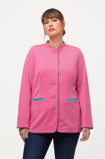 Plus size veliki brojevi Sako na kopčanje povišenog ovratnika za punije