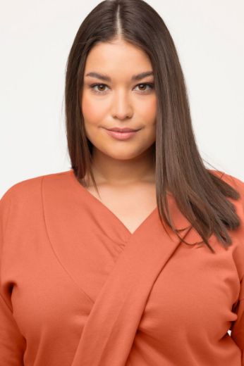 Plus size veliki brojevi Majica dugih rukava V ovratnika za punije