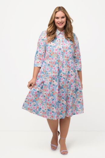 Plus size veliki brojevi Haljina 3/4 rukava A kroja za punije