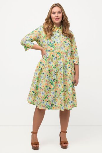 Plus size veliki brojevi Haljina 3/4 rukava A kroja za punije