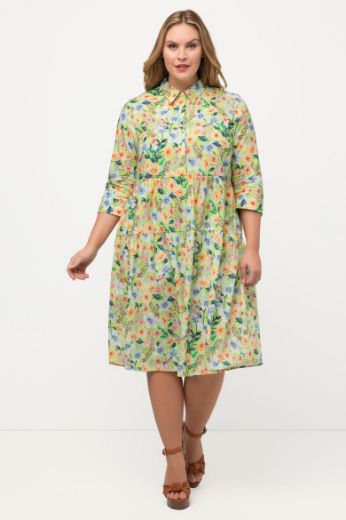 Plus size veliki brojevi Haljina 3/4 rukava A kroja za punije