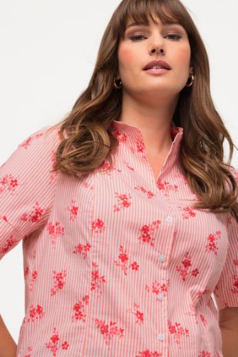 Plus size veliki brojevi Bluza polu rukava cvjetnog uzorka za punije