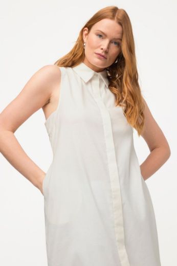 Plus size veliki brojevi Bluza bez rukava lanena dužeg kroja za punije