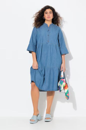 Plus size veliki brojevi Haljina 3/4 rukava A kroja za punije