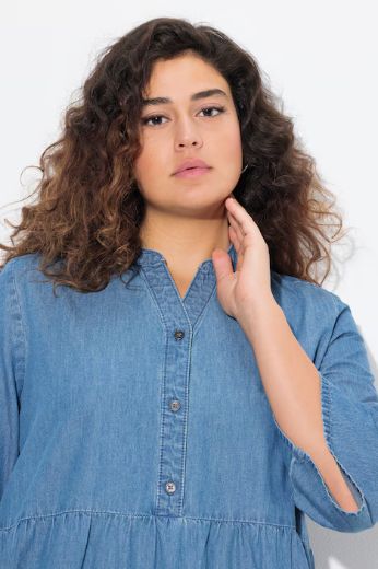 Plus size veliki brojevi Haljina 3/4 rukava A kroja za punije
