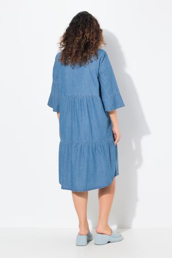 Plus size veliki brojevi Haljina 3/4 rukava A kroja za punije