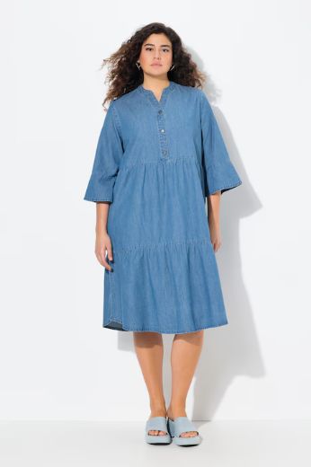 Plus size veliki brojevi Haljina 3/4 rukava A kroja za punije