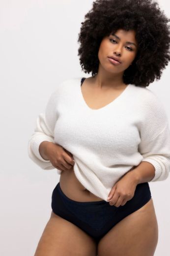 Plus size veliki brojevi Gaćice od mikrofibre s dodatkom ukrasne čipke za punije