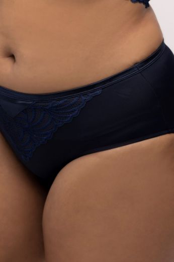Plus size veliki brojevi Gaćice od mikrofibre s dodatkom ukrasne čipke za punije