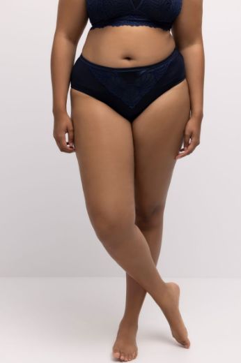 Plus size veliki brojevi Gaćice od mikrofibre s dodatkom ukrasne čipke za punije