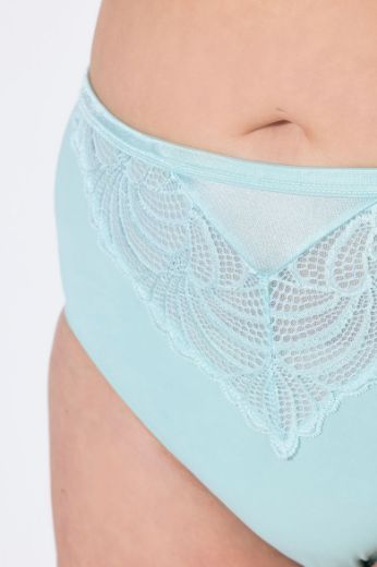 Plus size veliki brojevi Gaćice od mikrofibre s dodatkom ukrasne čipke za punije