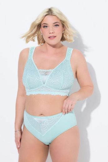 Plus size veliki brojevi Gaćice od mikrofibre s dodatkom ukrasne čipke za punije