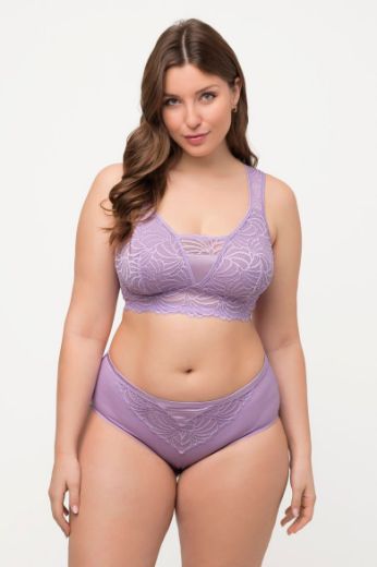 Plus size veliki brojevi Gaćice od mikrofibre s dodatkom ukrasne čipke za punije