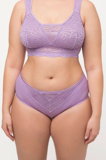 Plus size veliki brojevi Gaćice od mikrofibre s dodatkom ukrasne čipke za punije