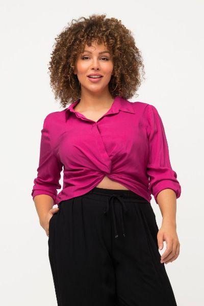 Veliki brojevi Bluza dugih rukava kraćeg kroja moda za punije