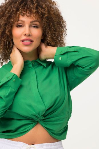 Plus size veliki brojevi Bluza dugih rukava kraćeg kroja za punije