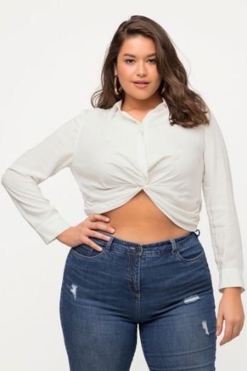 Plus size veliki brojevi Bluza dugih rukava kraćeg kroja za punije