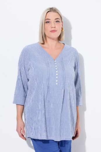 Plus size veliki brojevi Bluza 3/4 rukavi s gumbićima za punije