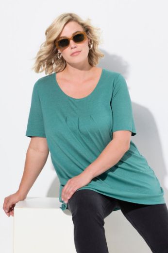 Plus size veliki brojevi Majica s naborima duži model za punije