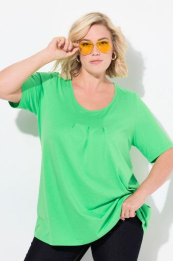 Plus size veliki brojevi Majica s naborima duži model za punije