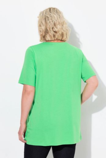 Plus size veliki brojevi Majica s naborima duži model za punije