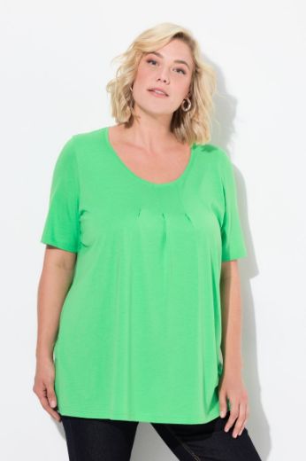 Plus size veliki brojevi Majica s naborima duži model za punije