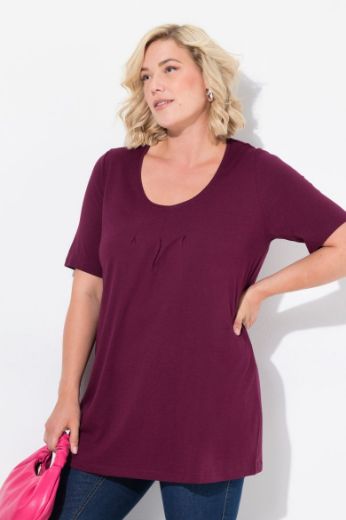 Plus size veliki brojevi Majica s naborima duži model za punije