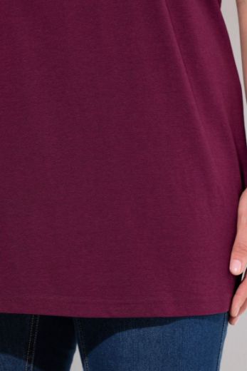 Plus size veliki brojevi Majica s naborima duži model za punije