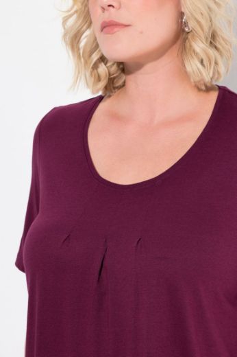 Plus size veliki brojevi Majica s naborima duži model za punije