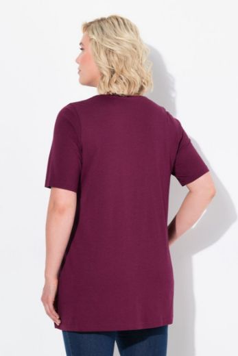 Plus size veliki brojevi Majica s naborima duži model za punije