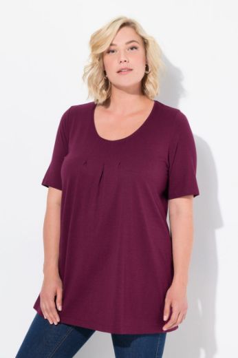 Plus size veliki brojevi Majica s naborima duži model za punije