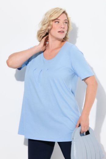 Plus size veliki brojevi Majica s naborima duži model za punije