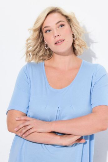 Plus size veliki brojevi Majica s naborima duži model za punije