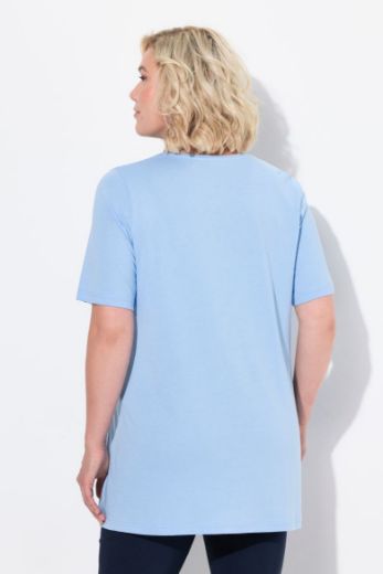 Plus size veliki brojevi Majica s naborima duži model za punije