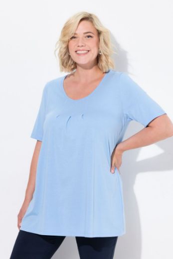 Plus size veliki brojevi Majica s naborima duži model za punije