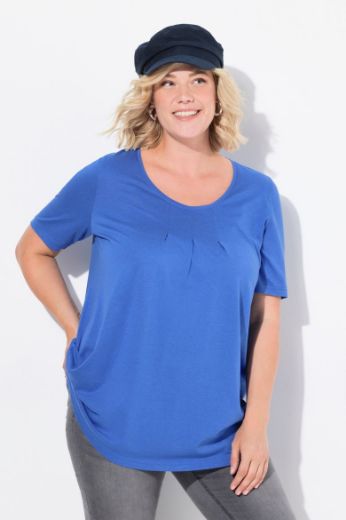 Plus size veliki brojevi Majica s naborima duži model za punije