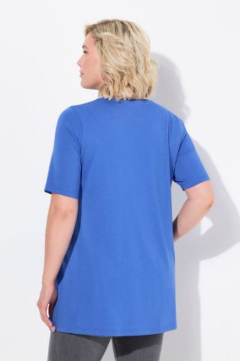 Plus size veliki brojevi Majica s naborima duži model za punije