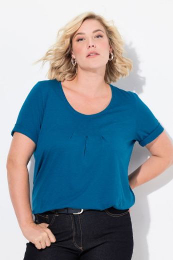 Plus size veliki brojevi Majica s naborima duži model za punije