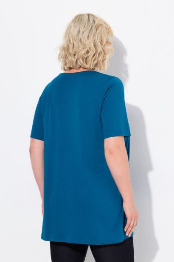 Plus size veliki brojevi Majica s naborima duži model za punije