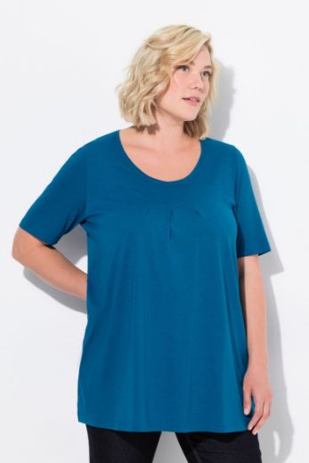 Plus size veliki brojevi Majica s naborima duži model za punije