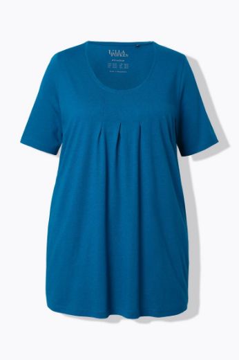 Plus size veliki brojevi Majica s naborima duži model za punije