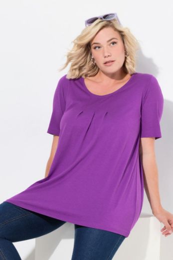 Plus size veliki brojevi Majica s naborima duži model za punije