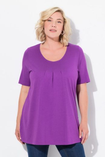 Plus size veliki brojevi Majica s naborima duži model za punije