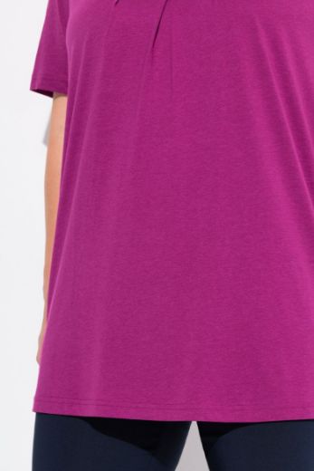 Plus size veliki brojevi Majica s naborima duži model za punije