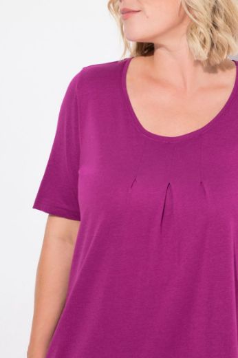 Plus size veliki brojevi Majica s naborima duži model za punije